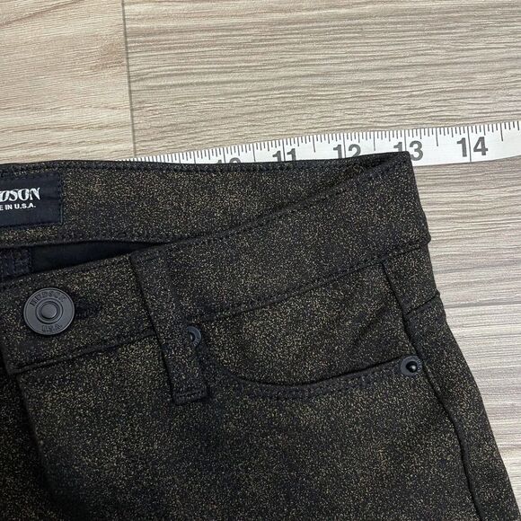 Hudson Nico Midrise Super Skinny Speckled Gold & Black Jeans - Picture 8 of 13